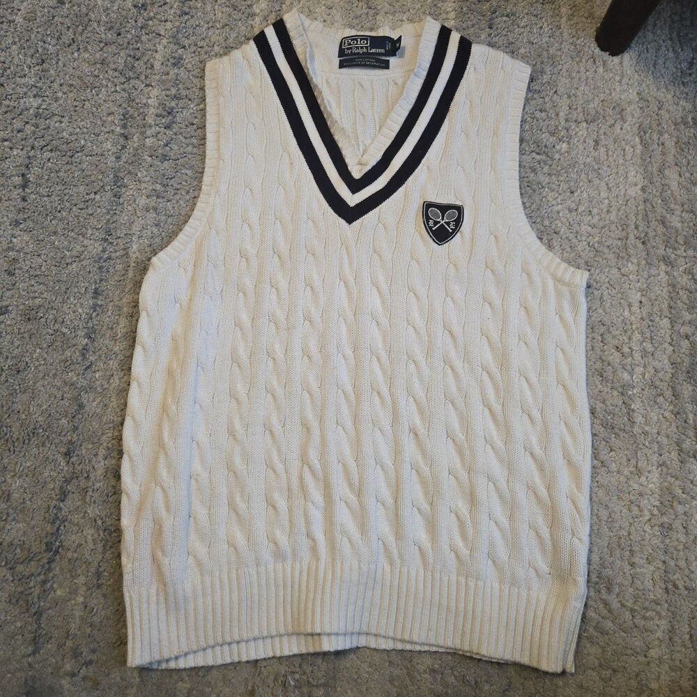 Polo by Ralph Lauren Cream V-Neck Sweater Vest